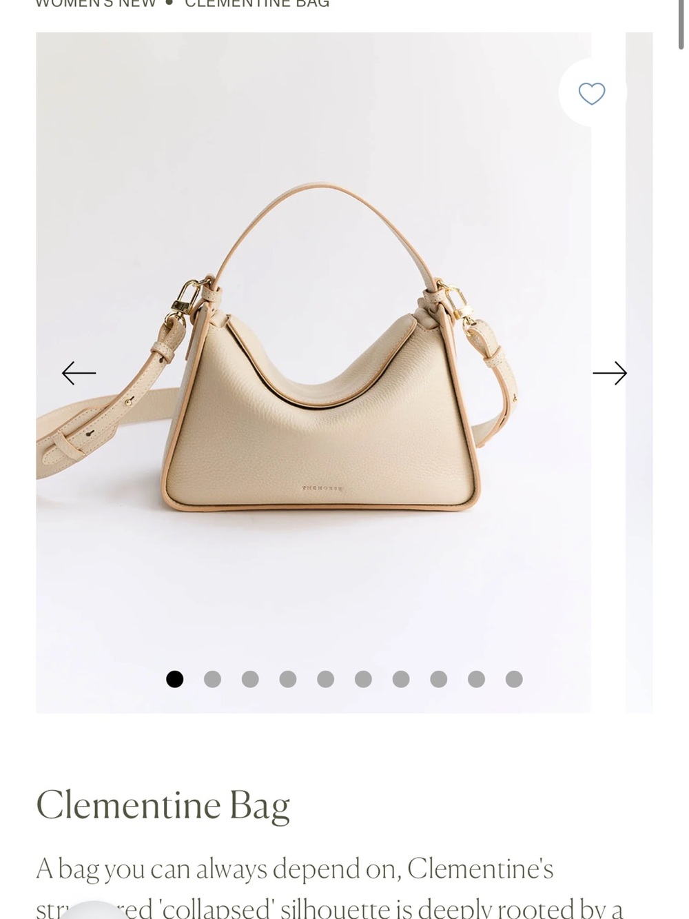 The Horse Clementine Bag in Cream and Tan
